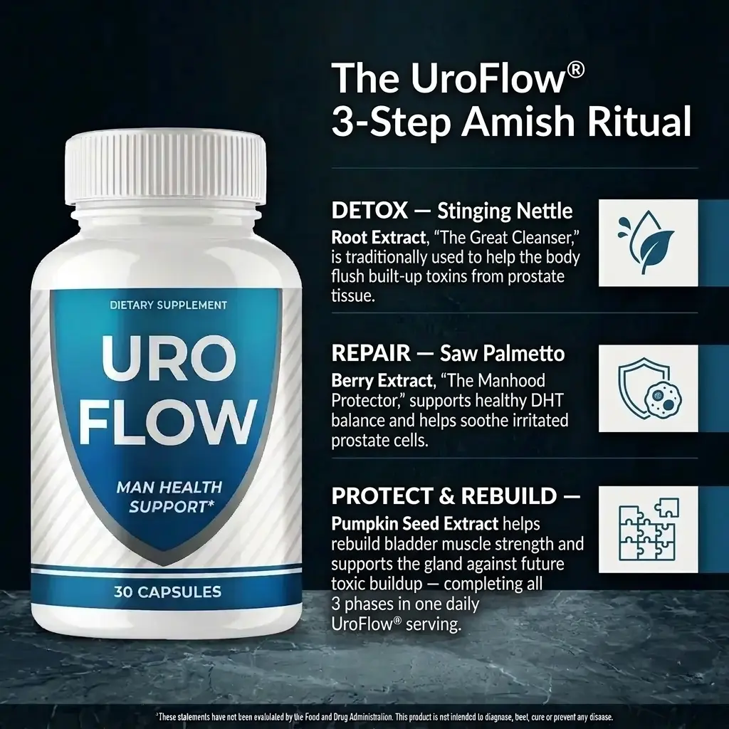 UroFlow&reg; bottle on a dark slate counter